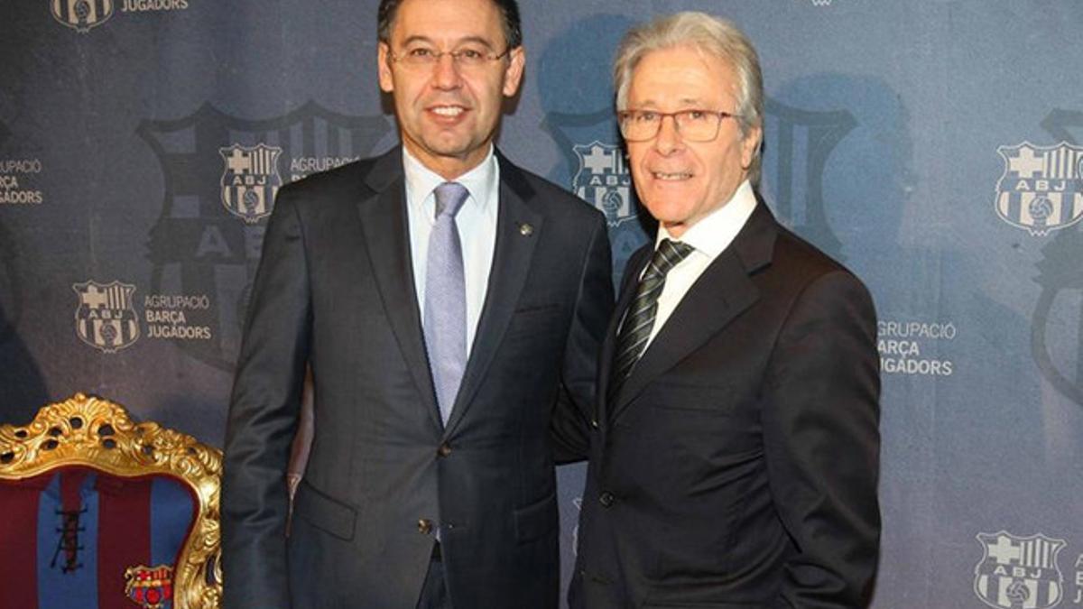 El presidente del Barcelona junto a Ramon Alfonseda