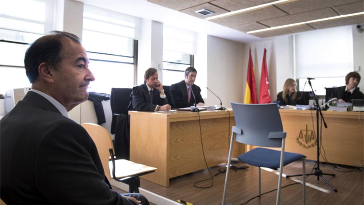 Eduardo Fernández de Blas, durante la vista por la demanda presentada por un grupo de socios contra el club por el cambio de estatutos respecto a los requisitos para ser presidente el 22 de noviiembre de 2015