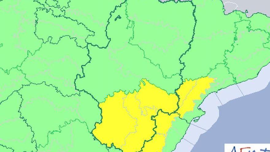 Activada mañana la alerta amarilla en Teruel por lluvias y tormentas