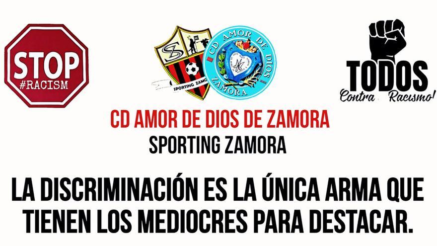 El fútbol base muestra así su repulsa contra el ataque racista vivido en Zamora