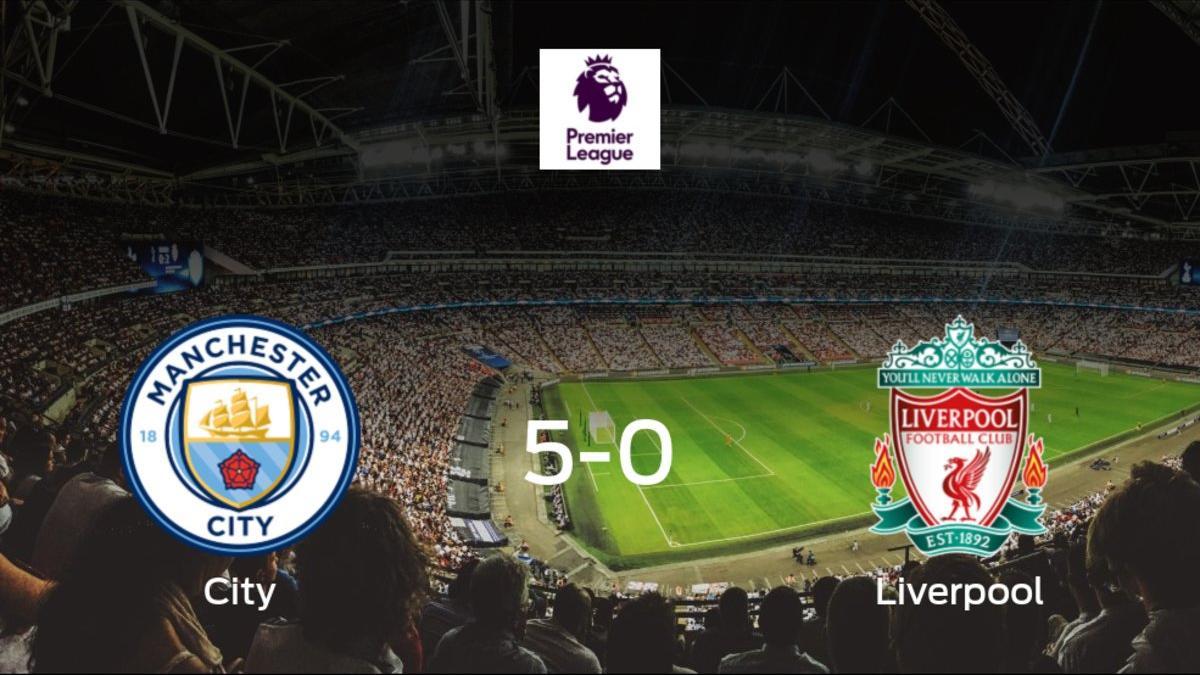 El Manchester City se hace con los tres puntos tras golear al Liverpool en casa (5-0)