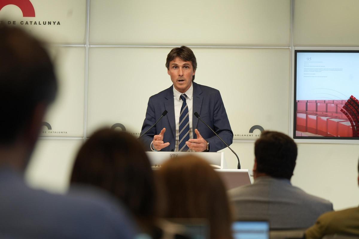 El portavoz de Junts en el Parlament, Salvador Vergés, este martes.