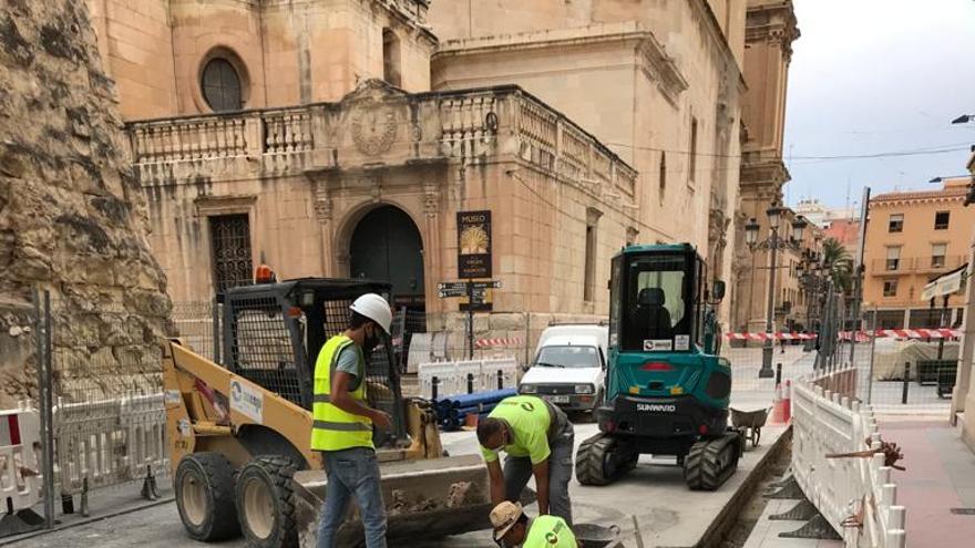 Las obras de la calle Uberna en la que se han encontrado restos arqueológicos