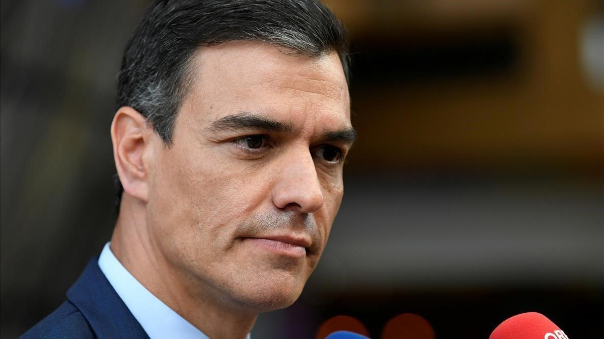 Pedro Sánchez, durante su participación en la última cumbre de la Unión Europea.