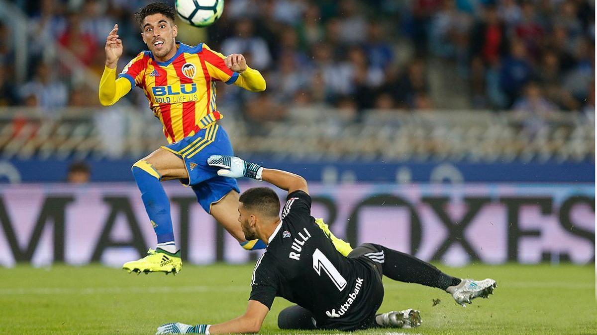 Nacho Vidal, marcando un gol ante Rulli