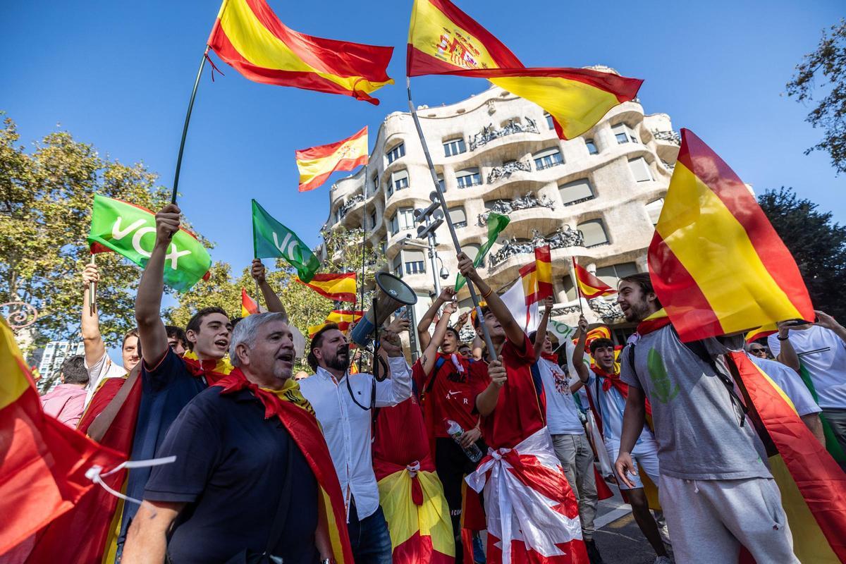 Manifestación por el 12-O en Barcelona