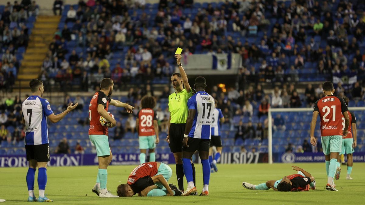Imagen del último precedente, en la primera vuelta, que ganó el Hércules a La Nucía con un gol de Marcos Mendes.