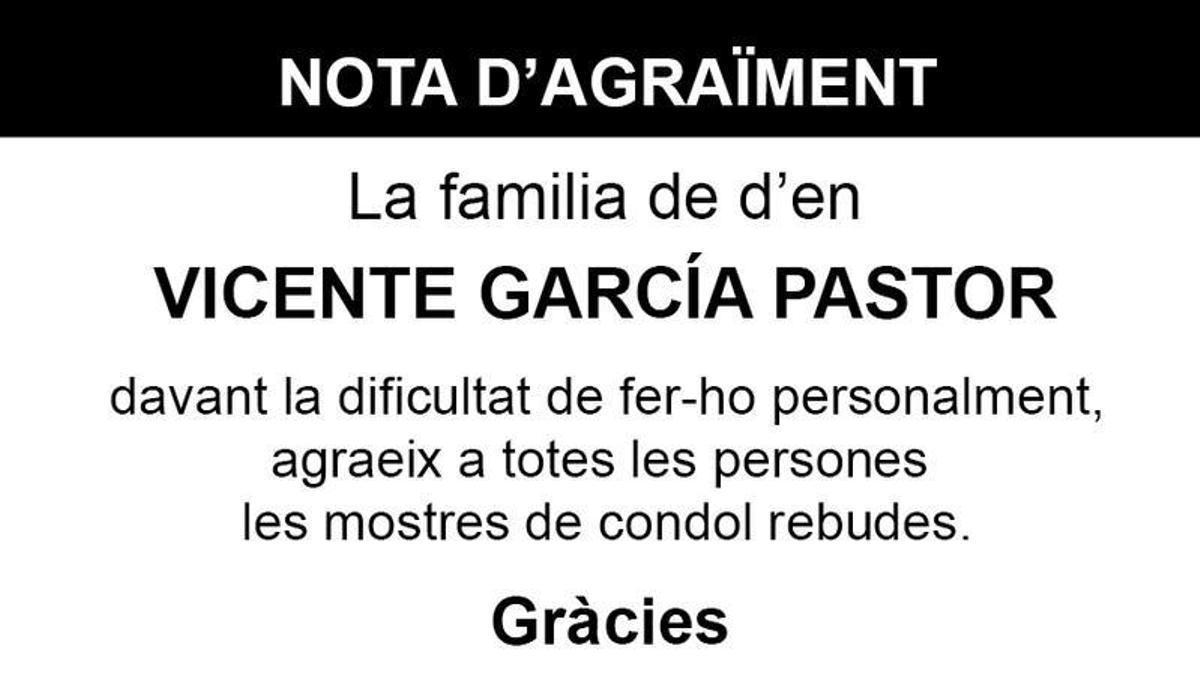 Nota Vicente García Pastor