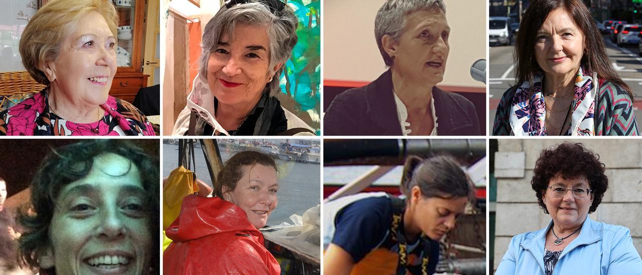 De izq. a dcha y de arriba a abajo: Rosa Gómez Limia, María Luisa Abad, Lidia Senra, Lourdes Carballo, Teba García, Marisa Paz, Cristina Álvarez y África González