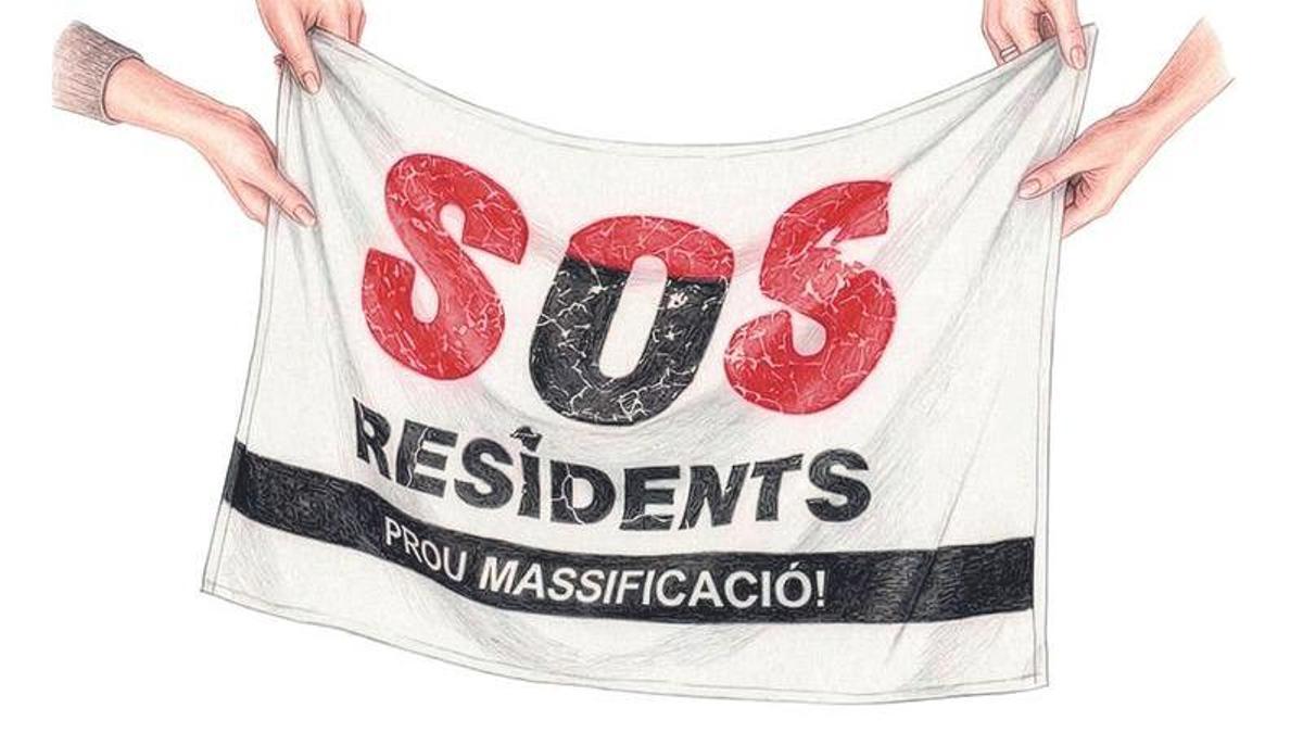 Según el atestado de Santa Maria, «el hecho de que esta persona tenga colgada una pancarta de SOS RESIDENTS, confirma de esta manera sin lugar a género de dudas la actividad delictiva de esta persona».