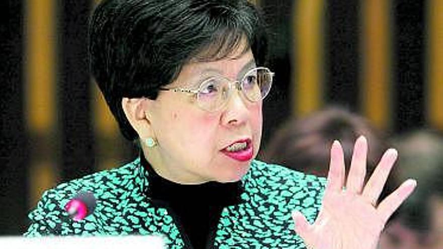 Margaret Chan, durante su discurso en el Consejo Ejecutivo de la OMS.