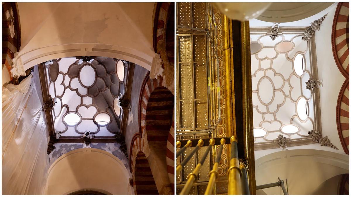Antes y después de la restauración.