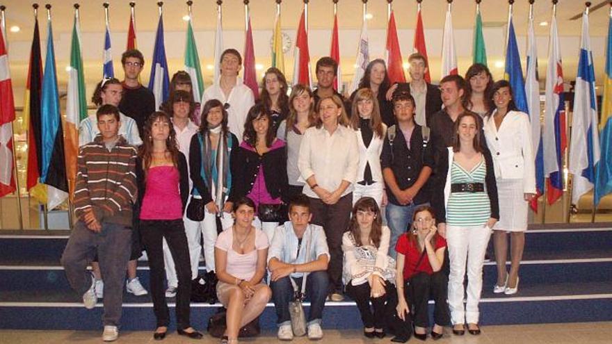 La delegación balear de estudiantes visitó ayer la sede del Parlamento Europeo en Bruselas.