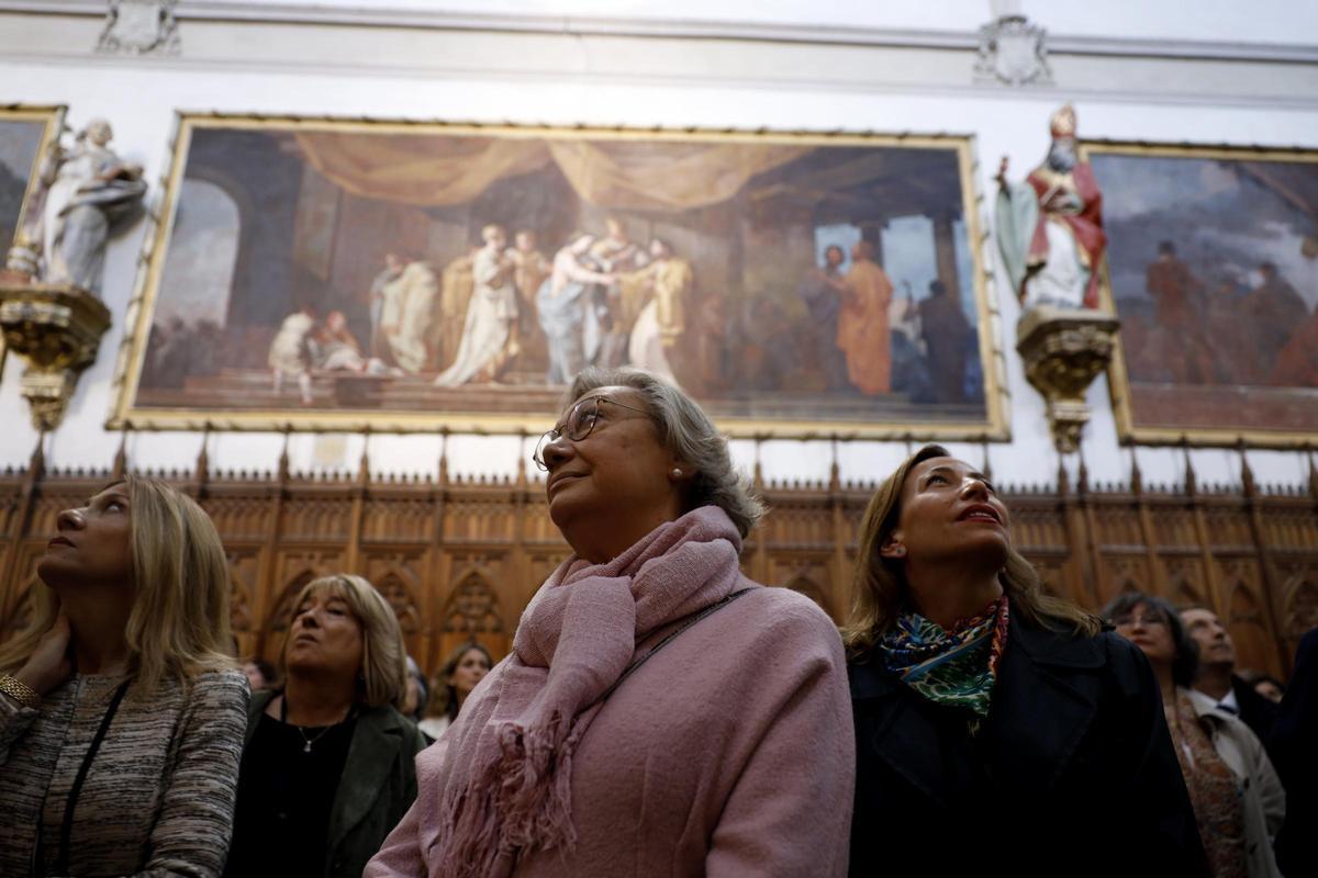 Mar Vaquero, Tomasa Hernández, Luisa Fernanda Rudi y Natalia Chueca, en la Cartuja de Aula Dei.