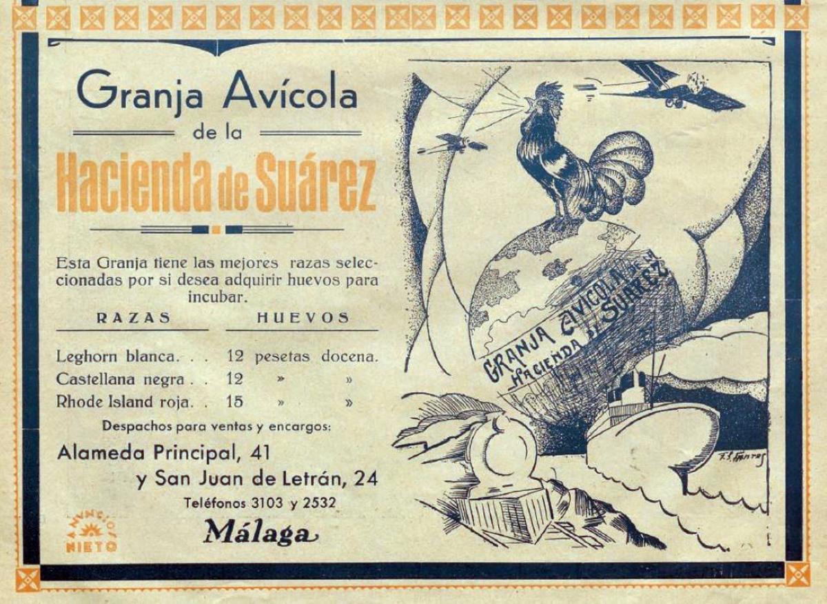 Publicidad de la Granja Avícola de la Hacienda de Suárez, en Vida Gráfica, 1931.