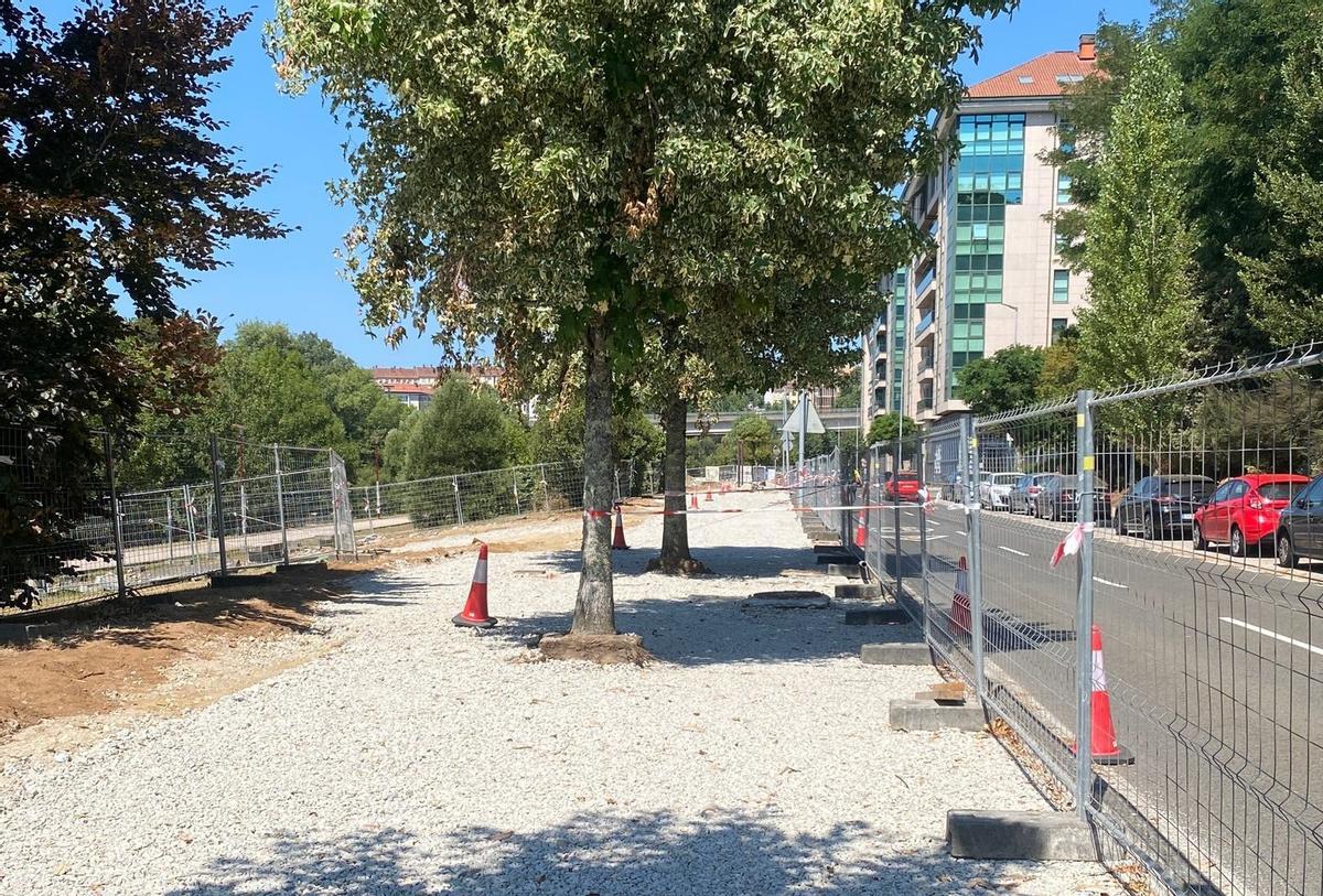 Obras do corredor de Pontepedriña