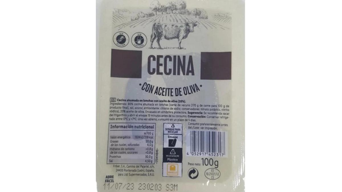 El lote afectado de cecina en aceite de oliva.