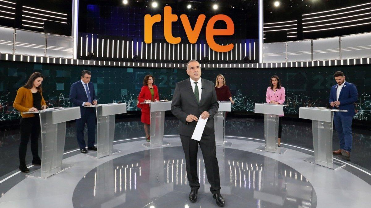 Xabier Fortes en el último debate a seis de RTVE