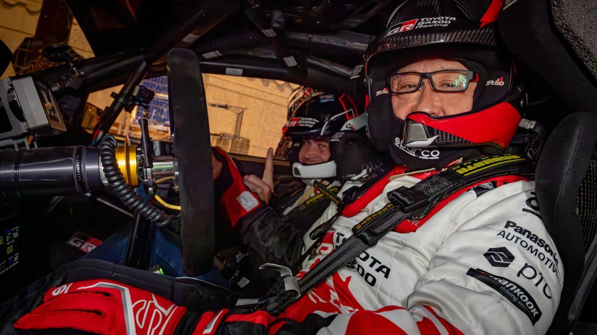 Morizo en el Toyota GR Yaris Rally2 H2 Concept en el circuito del Gran Premio de Mónaco