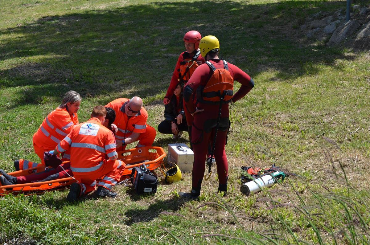 Simulacro de rescate del Órbigo en Santa Cristina.