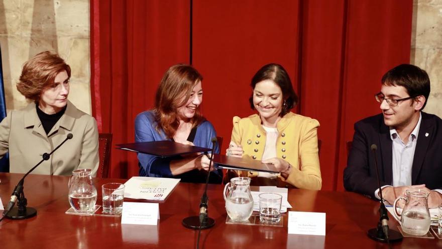 Bel Oliver, Francina Armengol, la ministra Maroto y el conseller Negueruela.