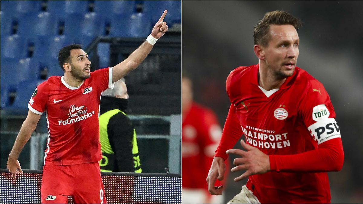 Pavlidis (izquierda) y De Jong (derecha), los goleadores de la Eredivisie