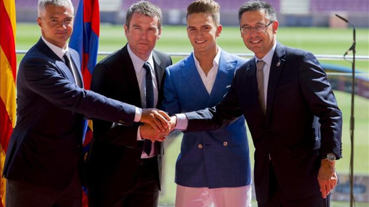 Denis Suárez, en su presentación