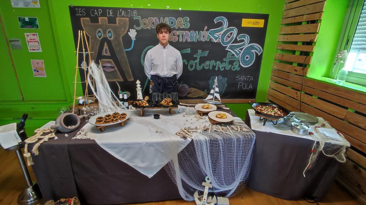 Algunas de las elaboraciones en las jornadas de la Escuela de Hostelería del IES Cap de l'Aljub