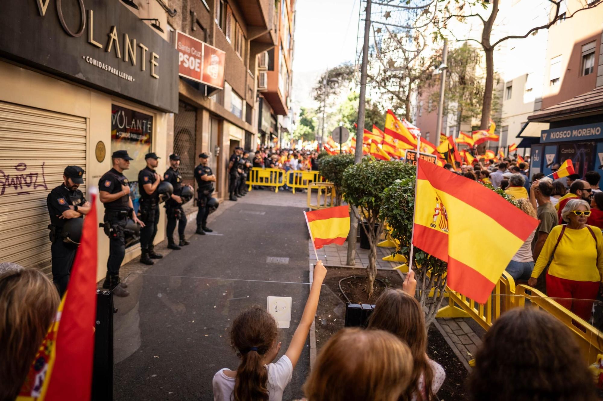 Manifestación contra la ley de amnistía en Santa Cruz de Tenerife