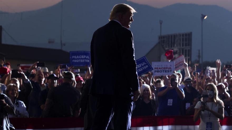 Trump en el acto en Minden.