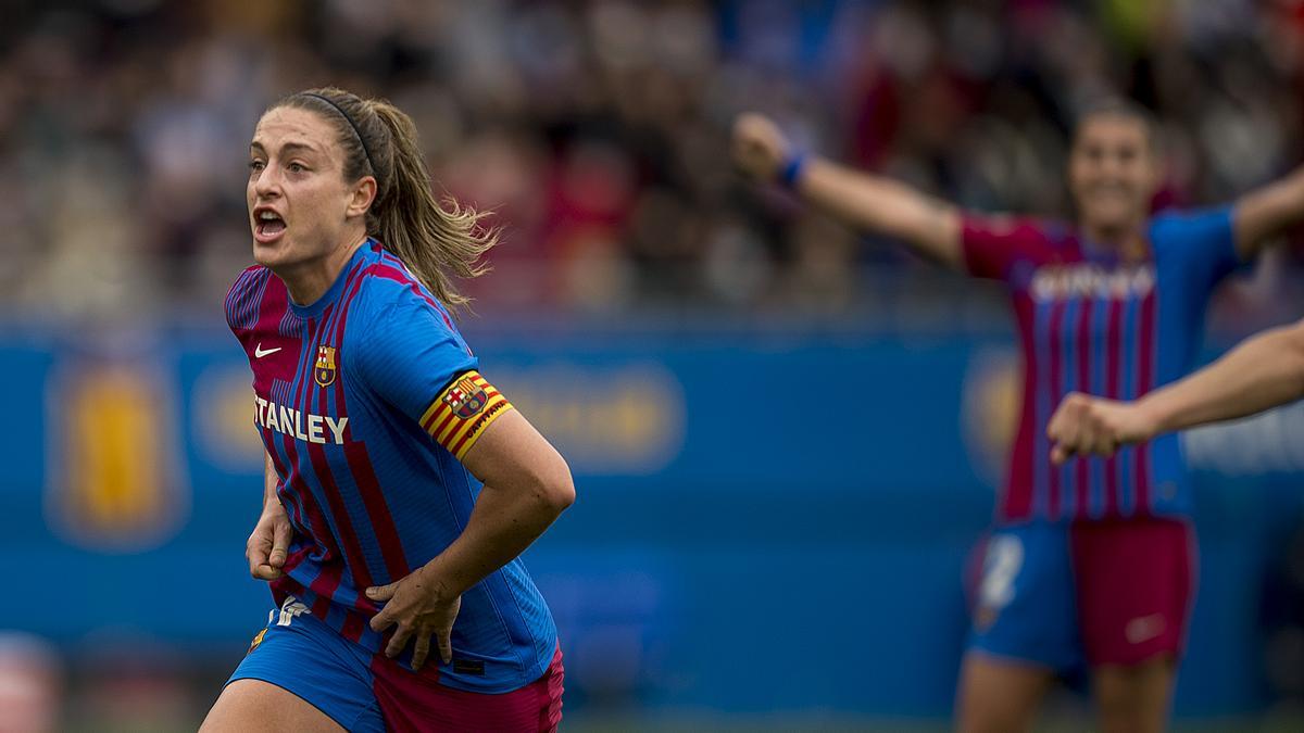 Alexia Putellas celebra el primer gol contra el Real Madrid