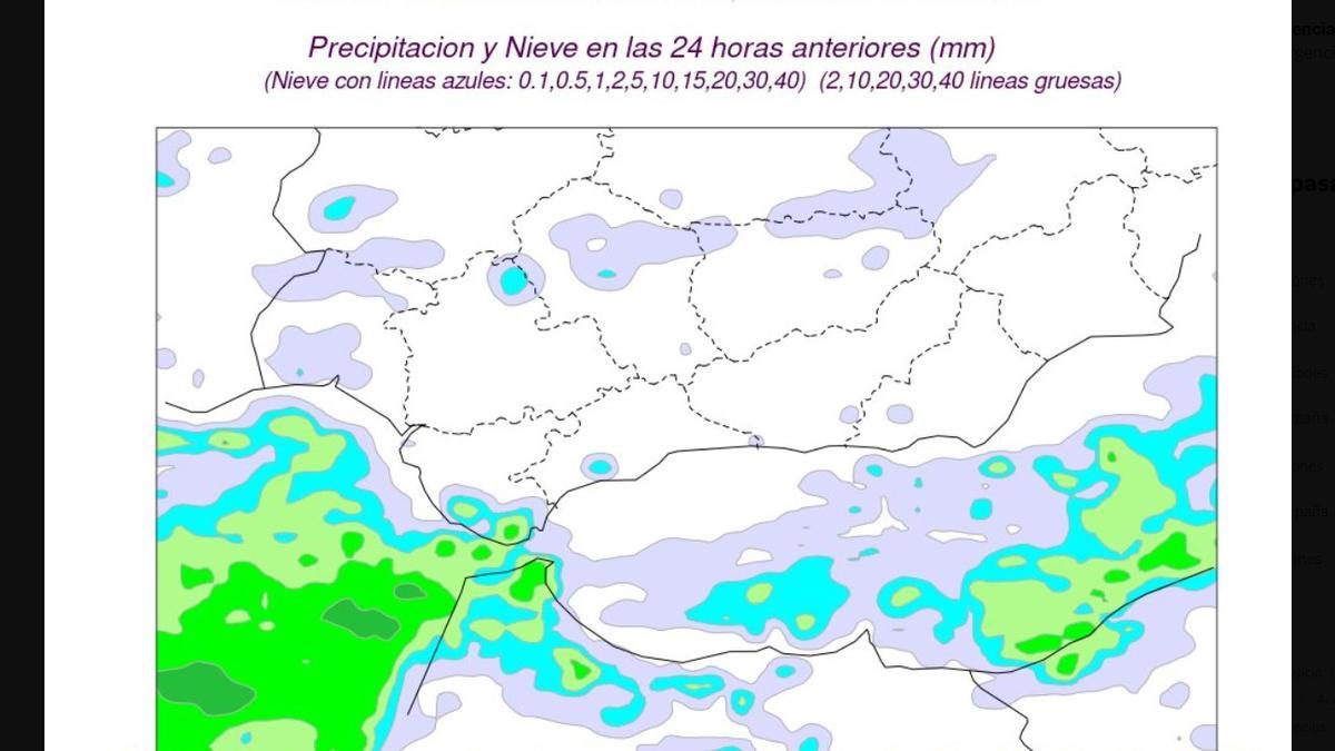 Previsión de precipitaciones en Andalucía hoy miércoles, 31 de diciembre.