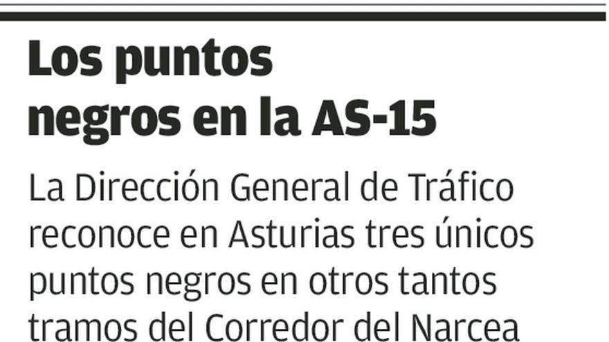 Tráfico identifica tres únicos puntos negros en Asturias, todos en el Corredor del Narcea