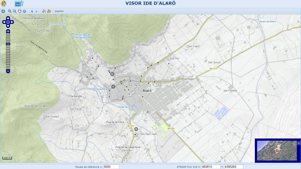 Un ejemplo del mapa de Alaró.