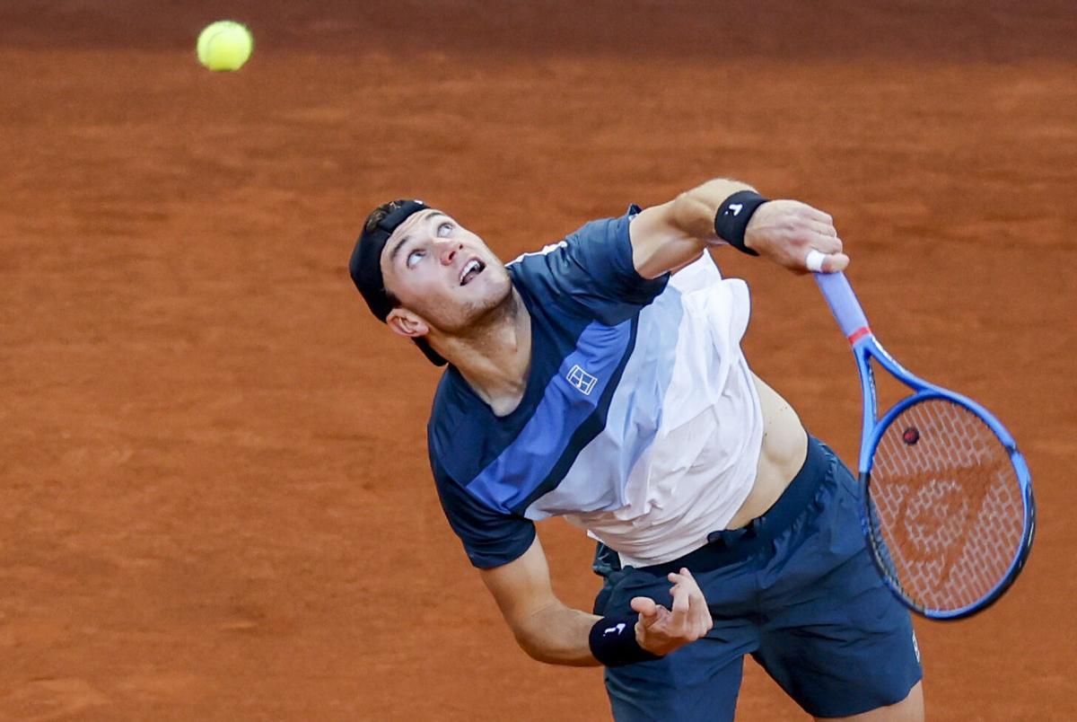 Jack Draper, durante su semifinal del Mutua Madrid Open contra Lorenzo Musetti.