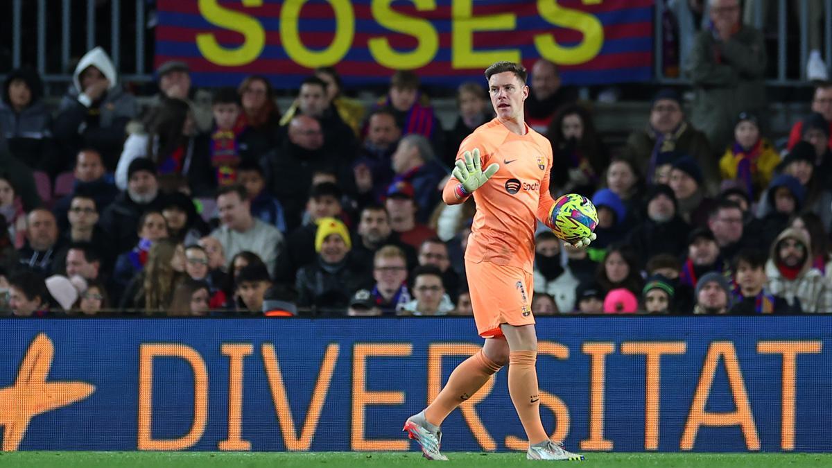 Ter Stegen, en una imagen del Barça - Getafe de este domingo en el Camp Nou