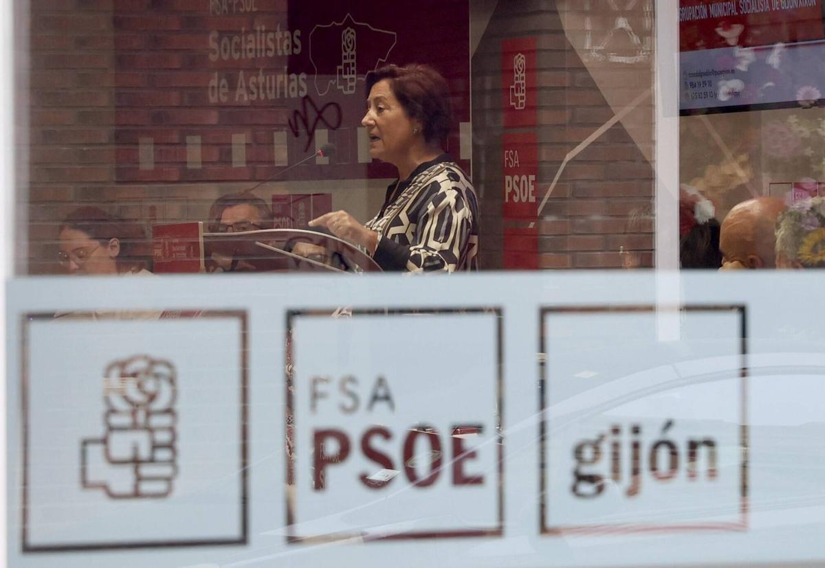 Carmen Moreno, en la asamblea del PSOE de Gijón