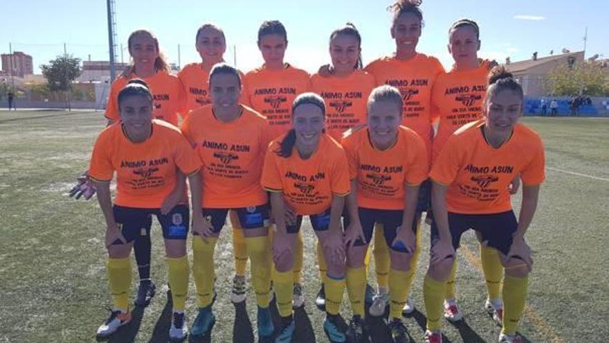 Las jugadoras del Plaza Argel lucieron en el último partido camisetas de apoyo a Asun, internacional recientemente operada.