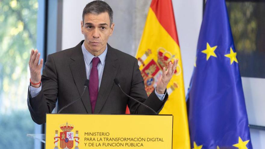 El presidente del Gobierno, Pedro Sánchez, ayer. |  E. P.
