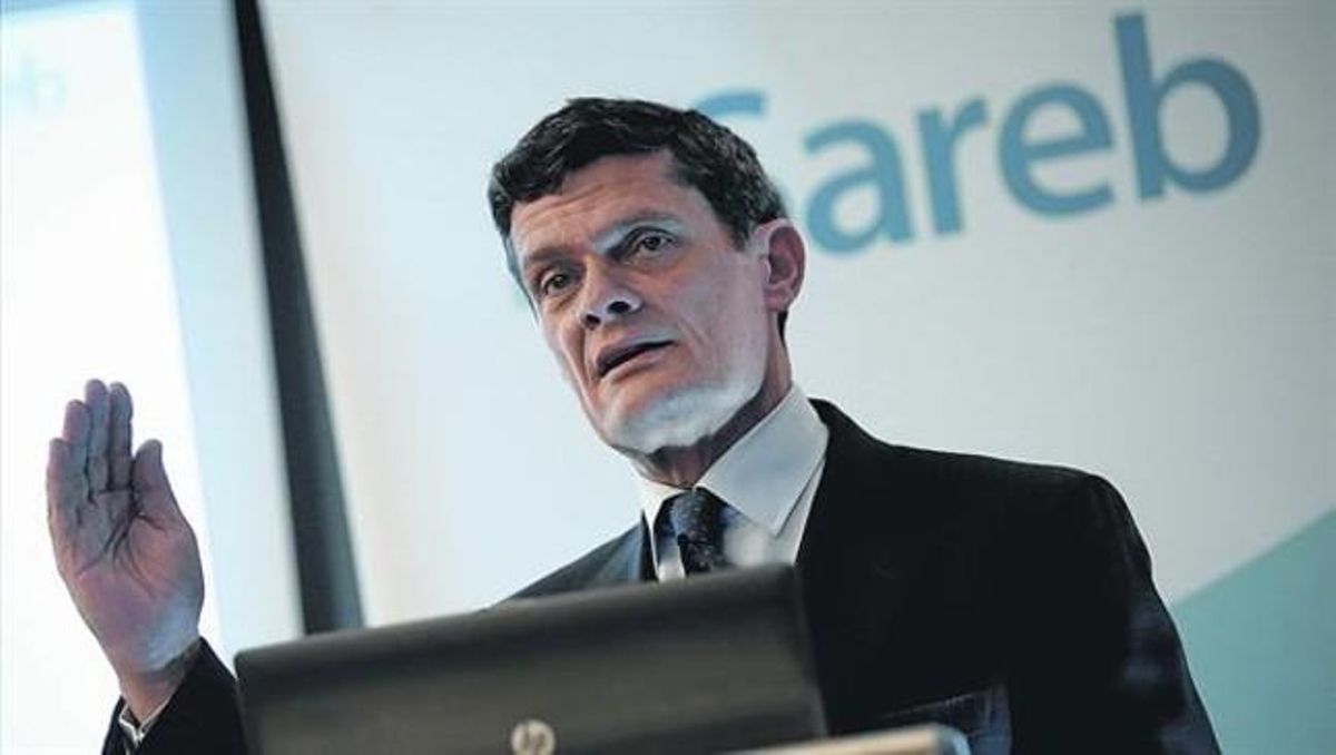 Jaime Echegoyen, president de Sareb, durant una roda de premsa de l’entitat. Jaime Echegoyen, president de Sareb, durant una roda de premsa de l’entitat.