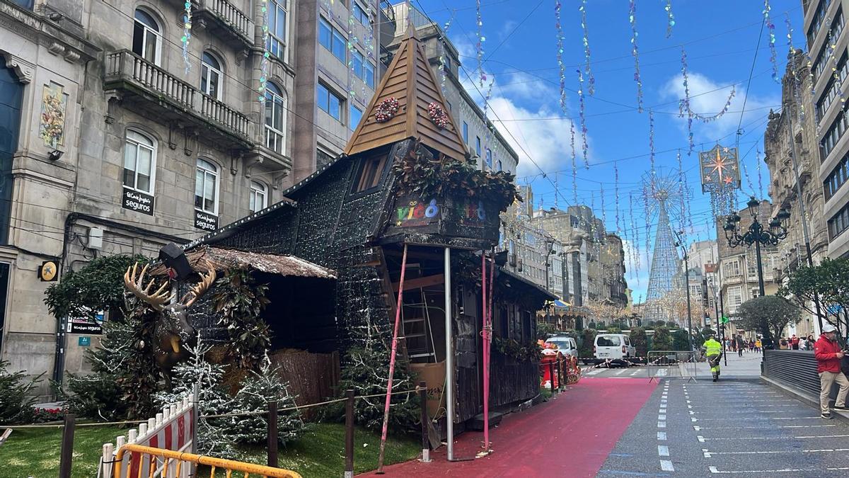 La casa de Papá Noel de Vigo, apuntalada.