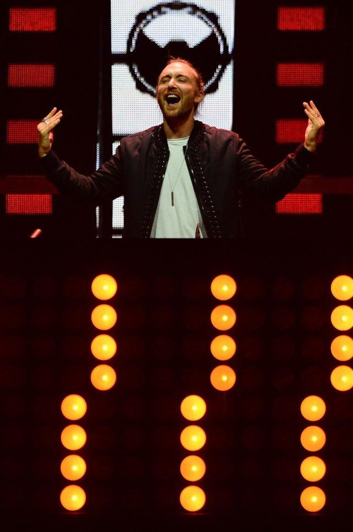 David Guetta durante su actuación en el iHeartRadio Festival