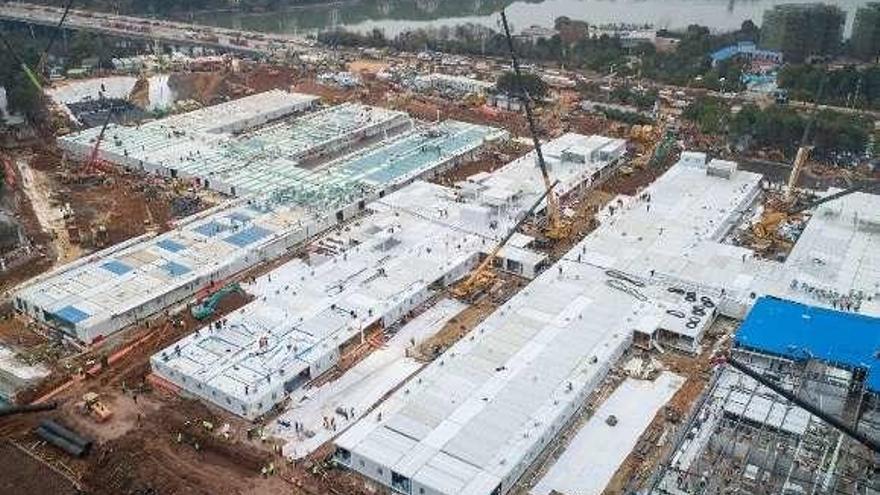 Hospital de Huoshenshan, construido en 10 días en Wuhan. // Xinhua