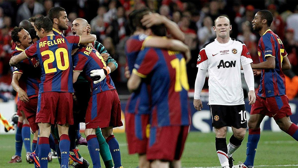 Recuerda el gol de Villa en la final de la Champions ante el Manchester United