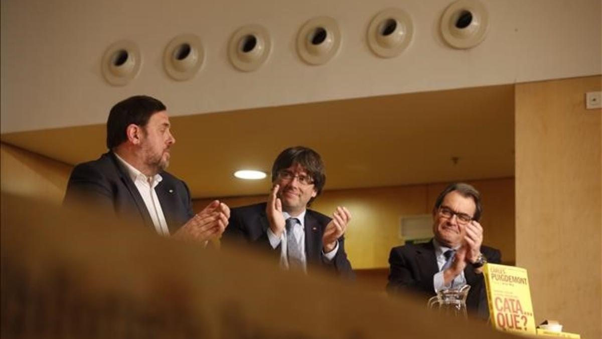 Oriol Junqueras, Carles Puigdemont y Artur Mas.