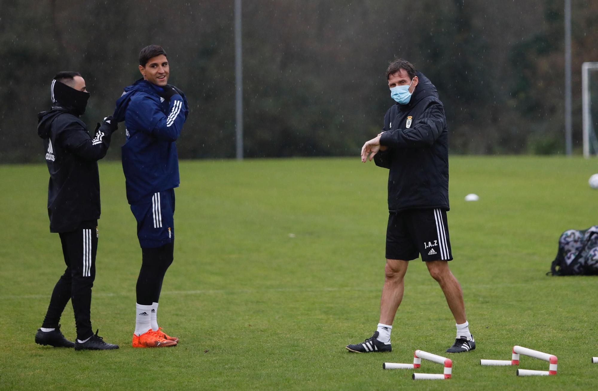 Entrenamiento del Oviedo tras empatar ante el Mallorca