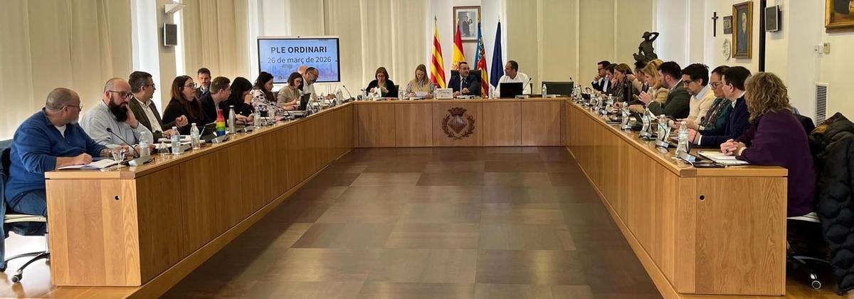 Imagen de la sesión plenaria ordinaria celebrada este jueves por la corporación municipal de Vila-real.