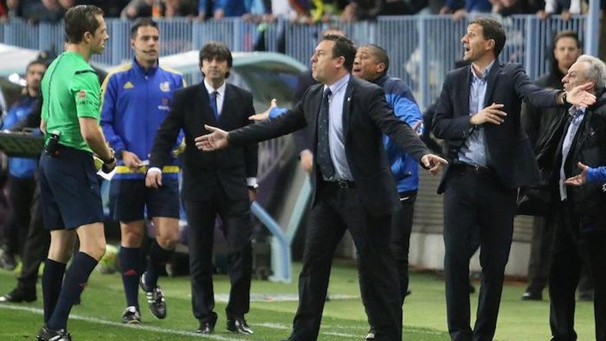 Momento de la expulsión de Javi Gracia.