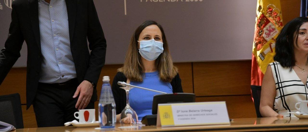 La ministra Ione belarra, el pasado miércoles, durante la reunión del pasado miércoles.