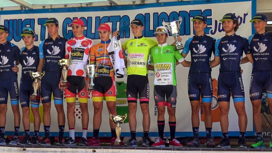 El podio de la Vuelta Ciclista a Alicante Júnior de 2018